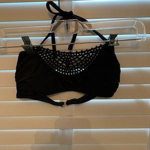 XS Black Bikini Top with Crochet top
